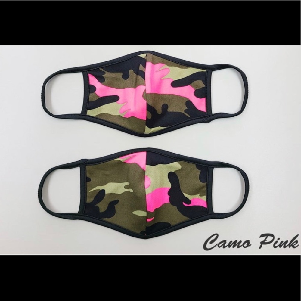 Neon Pink Camo Face Mask